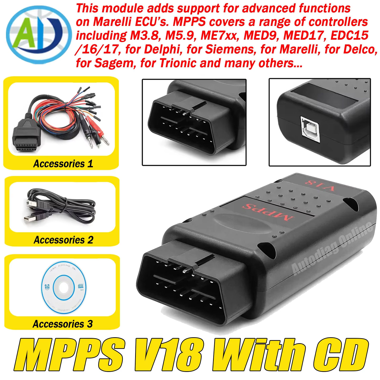 Ecu Flasher Mpps V18 - OBD2 인터페이스 스캔 ECU 칩 튜닝